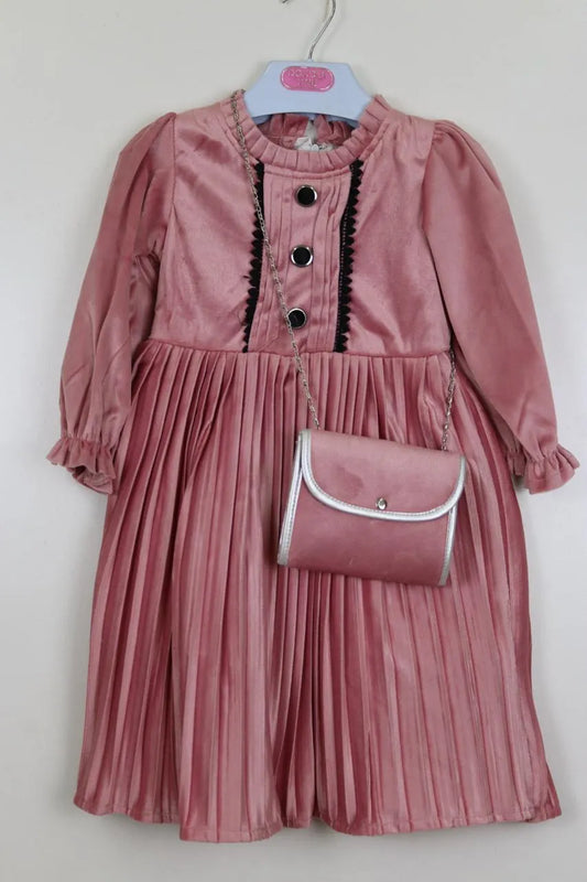 Pink-Velvet Frock