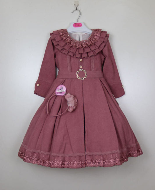 Pink-Corduroy Frock