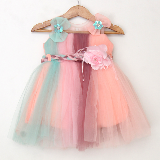 Multi-Pink Net Frock