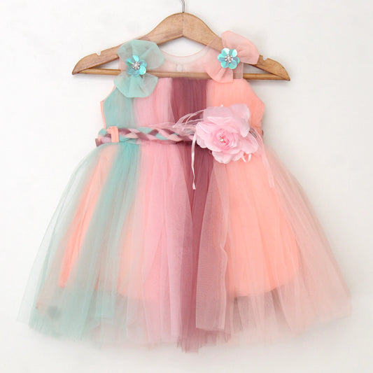 Multi-Pink Net Frock