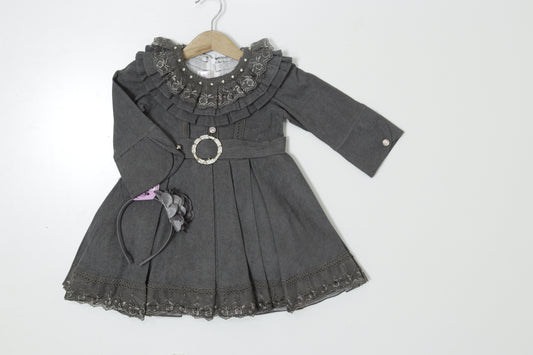Grey-Corduroy Frock