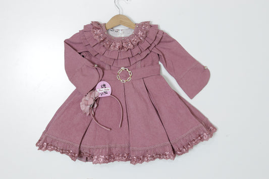 Pink-Corduroy Frock