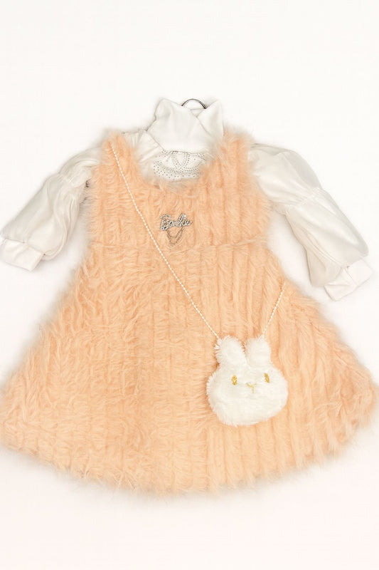 Girls Winter Fur Frock – Soft & Cozy Party Wear