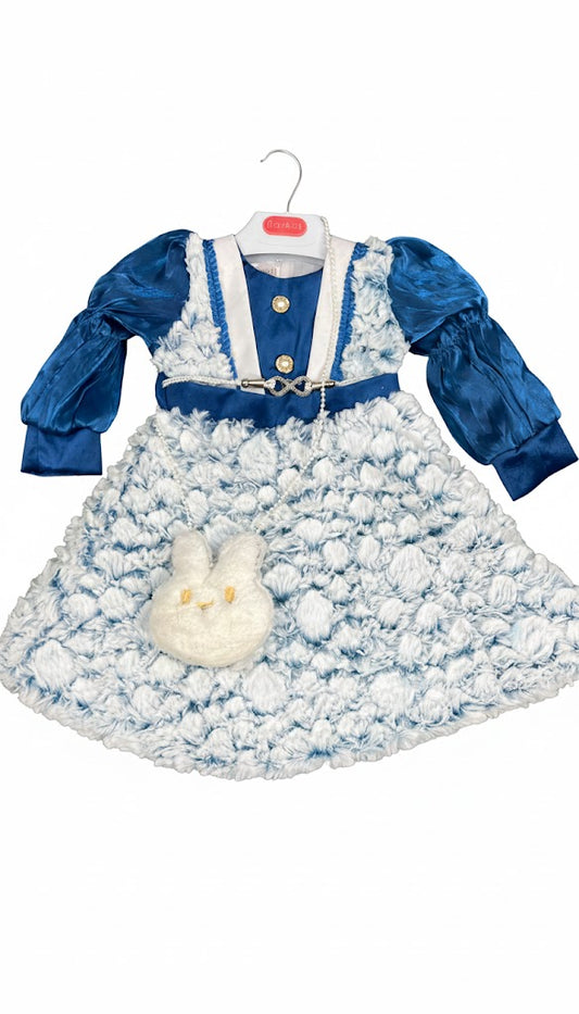 Luxury Winter Fur Frock for Girls – Warm & Stylish